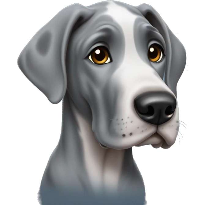 Gray Great Dane puppy emoji