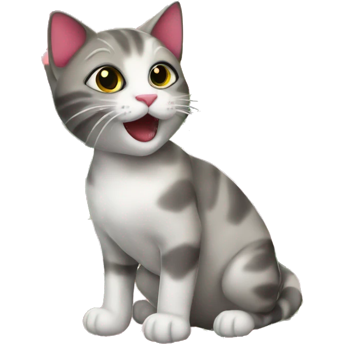cat with hibiscus flower emoji
