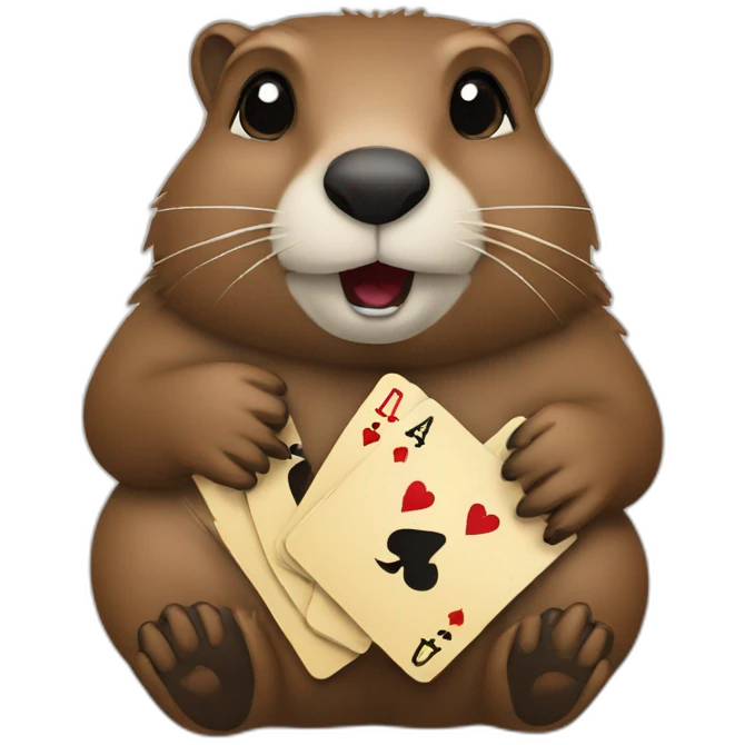 Groundhog playing cards emoji