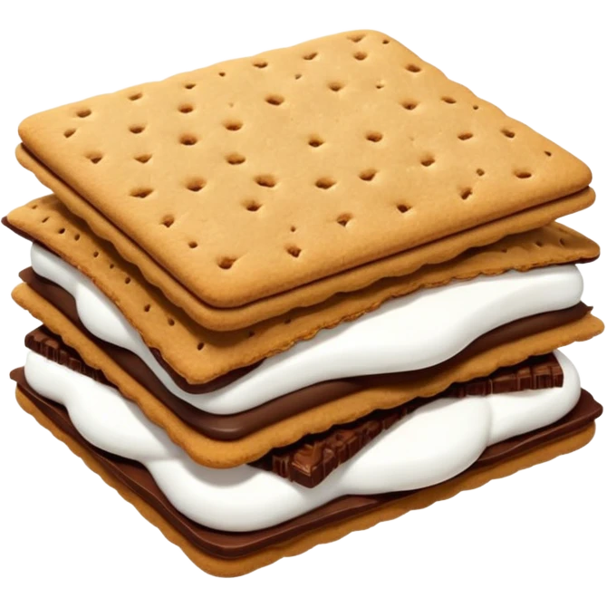 Realistic smores cookie sandwich isolated emoji