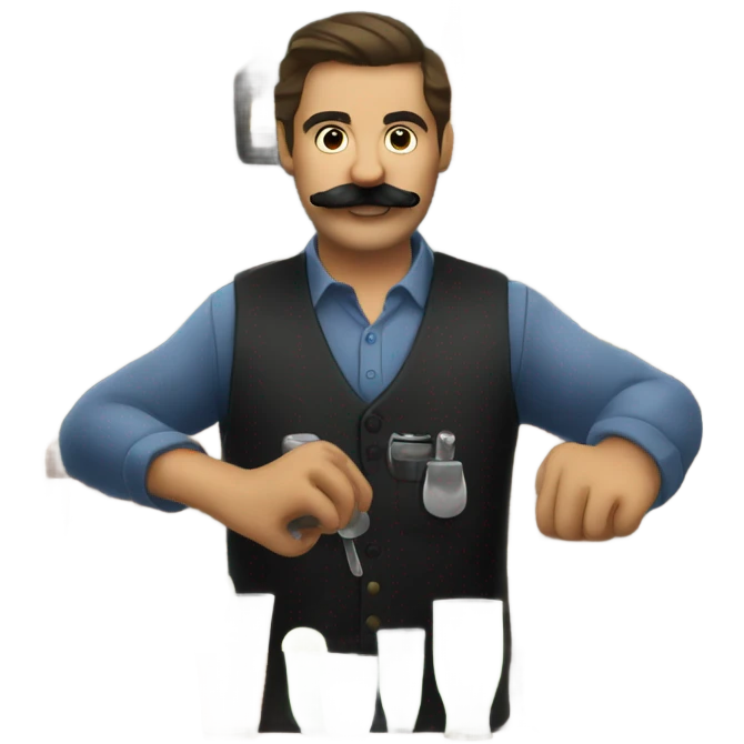 Bartender with mustache making drinks emoji