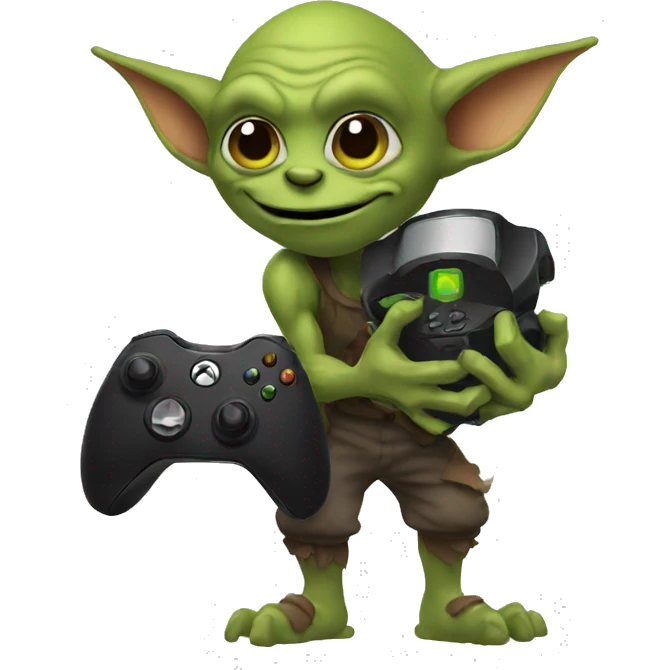 goblin holding an xbox controller emoji