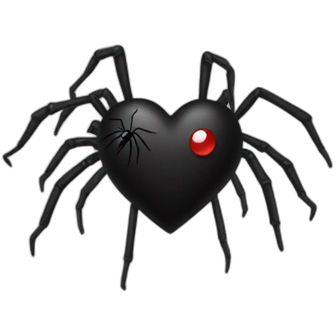 black heart with spider emoji