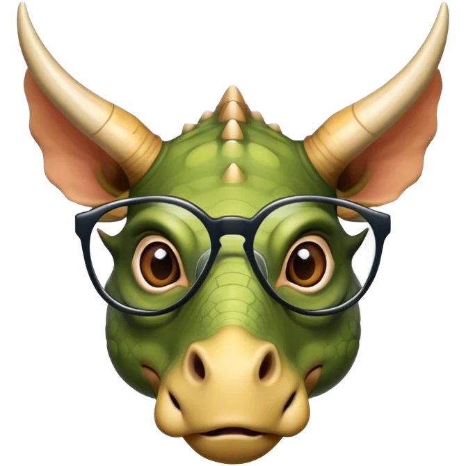triceratops face with glasses emoji