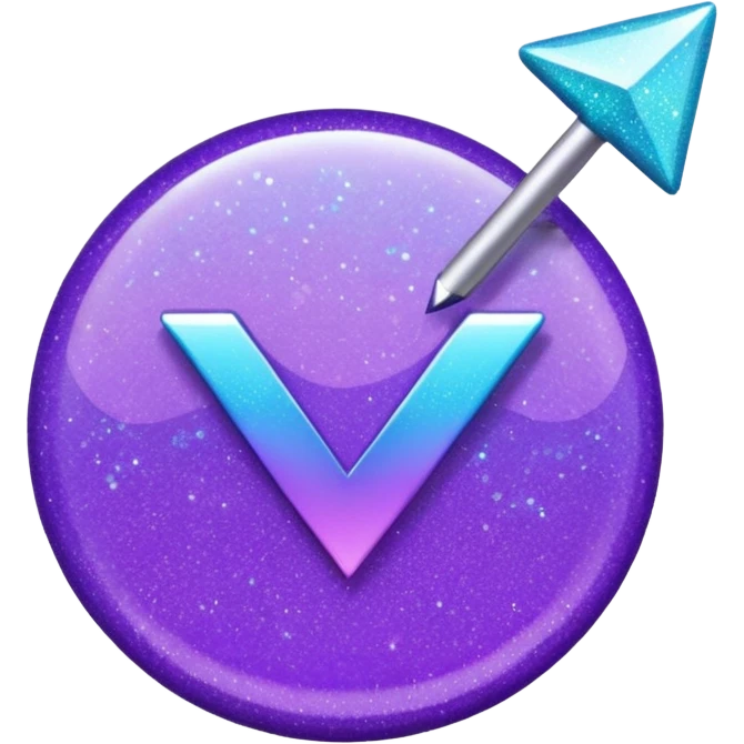 glitter purple and cian checkmark emoji