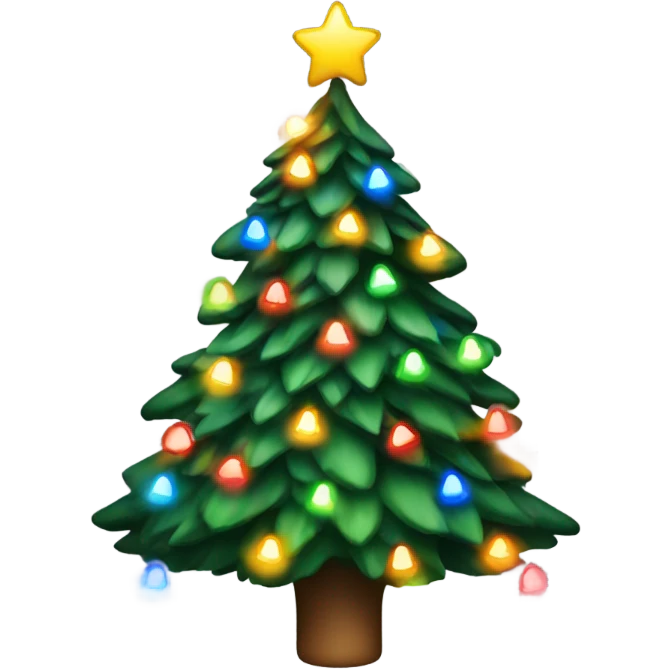 Christmas tree with color lights  emoji