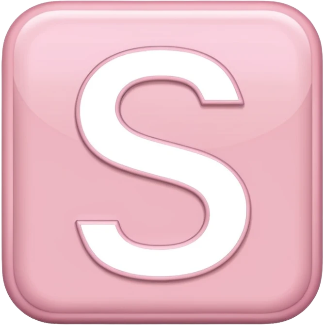 The letter S in a light pink sqaure  emoji