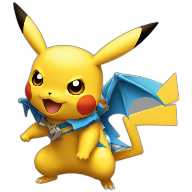 Pikachu fighting Charizard  emoji