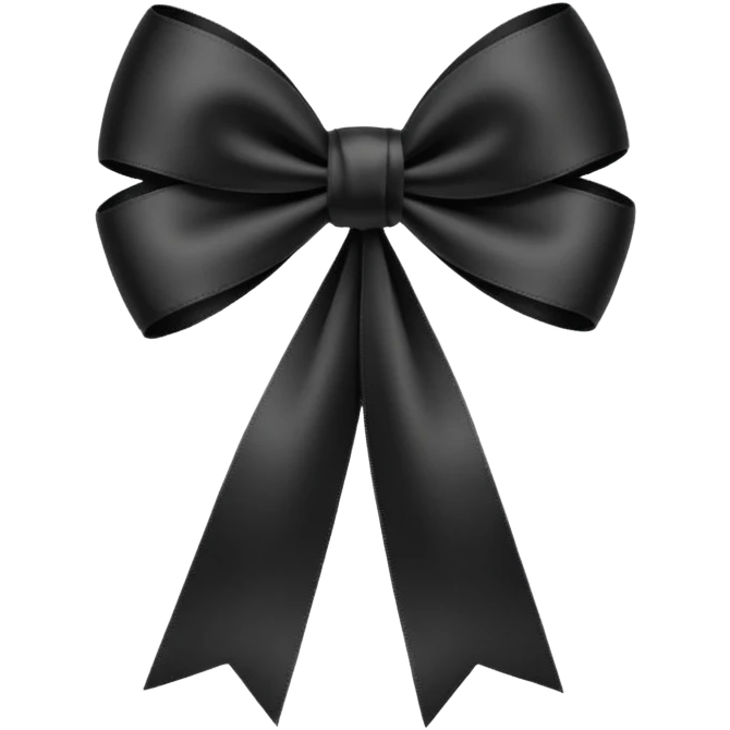 black THIN ribbon bow emoji