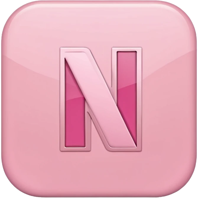 Netflix aesthetic "N" logo in pastel pink emoji