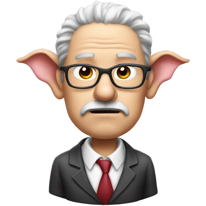 Professor with a pig face thinking hard emoji