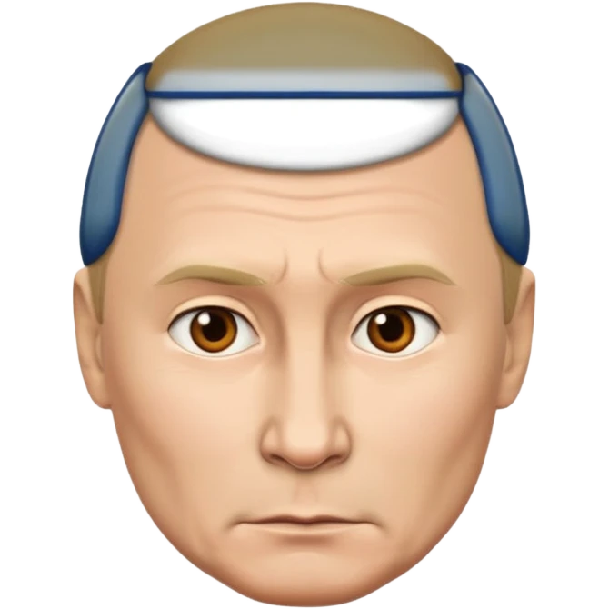 emoji with face of Putin, serious expression emoji