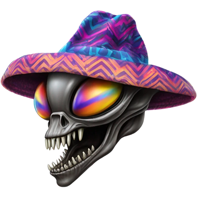 Alien xenomorph with Pimp Hat emoji