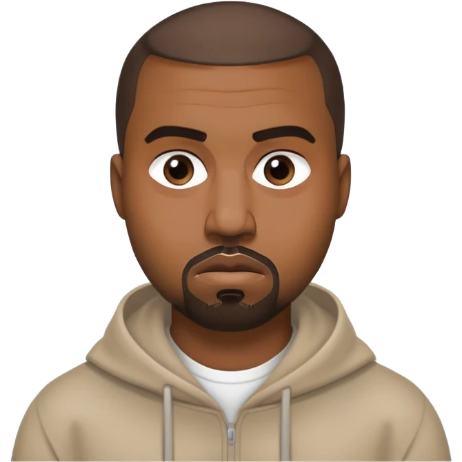 face inspired by Kanye West, neutral expression emoji