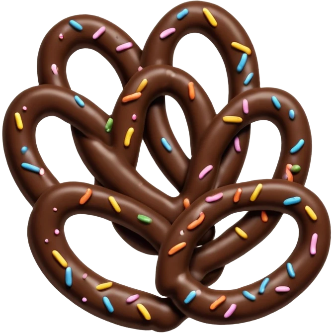  chocolate dipped pretzels with dark chocolate drizzle  emoji