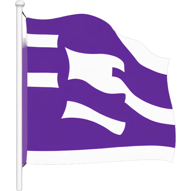 Purple flag that says EAST emoji