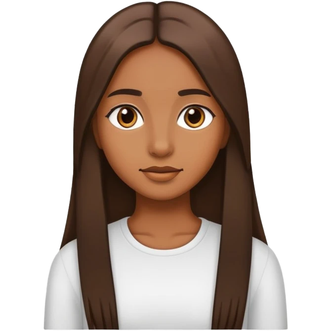 chica morena de pelo largo y liso emoji