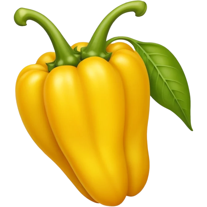 Yellow pepper: small stem, three node emoji