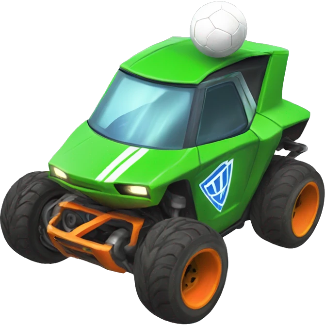 Rocket League car playing with a football  emoji