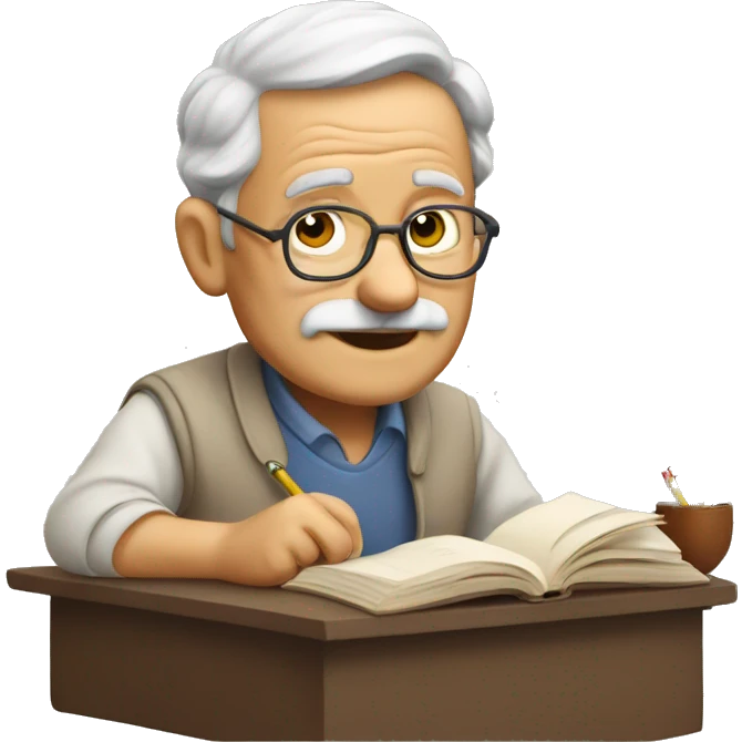 grandpa studying emoji