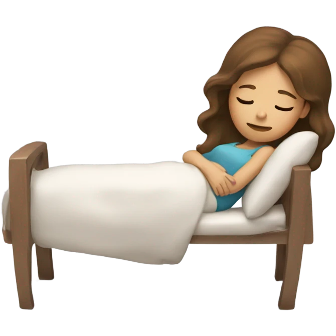 Girl with brown hair napping  emoji
