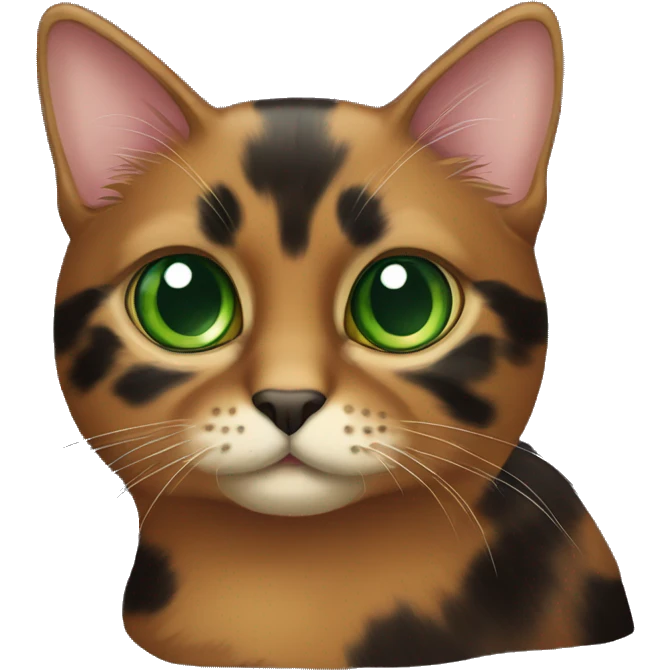 tortoiseshell  Cat with green eyes emoji