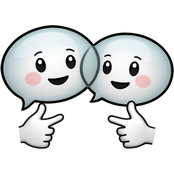 two speech bubbles shaking hands emoji