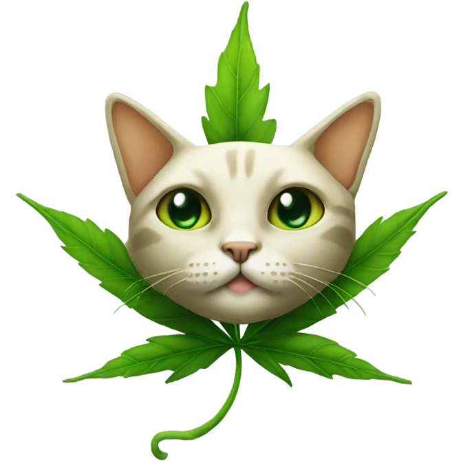 Weed leaf cat emoji