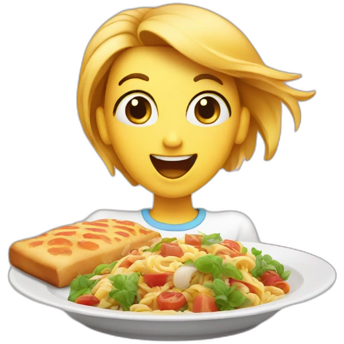 excited eyes looking at a plate of delicious food emoji