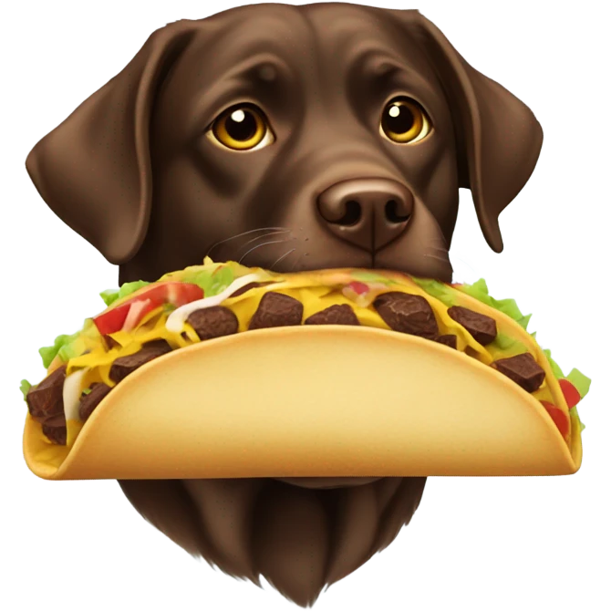 Chocolate lab with a taco emoji