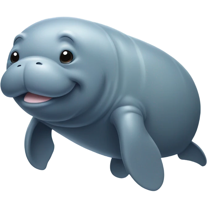 A manatee smiling emoji
