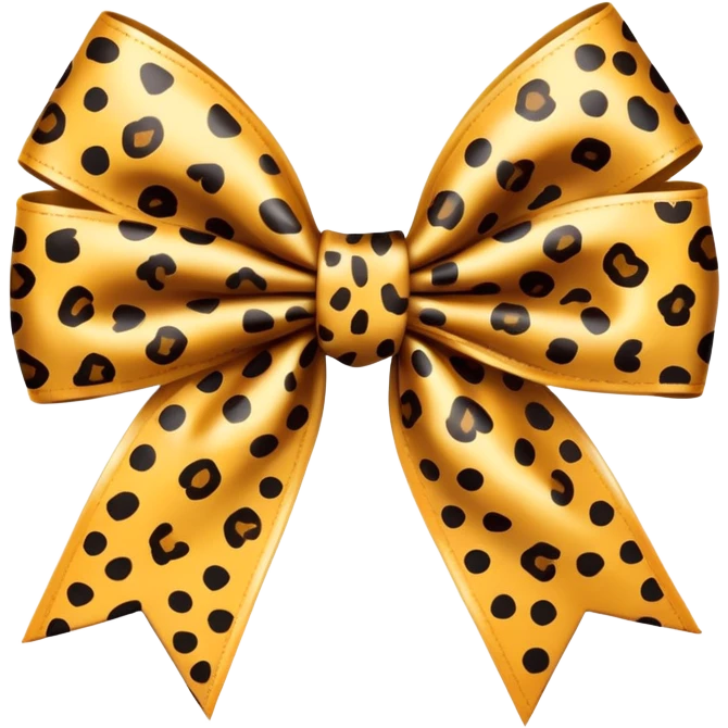 A cheetah print bow short emoji