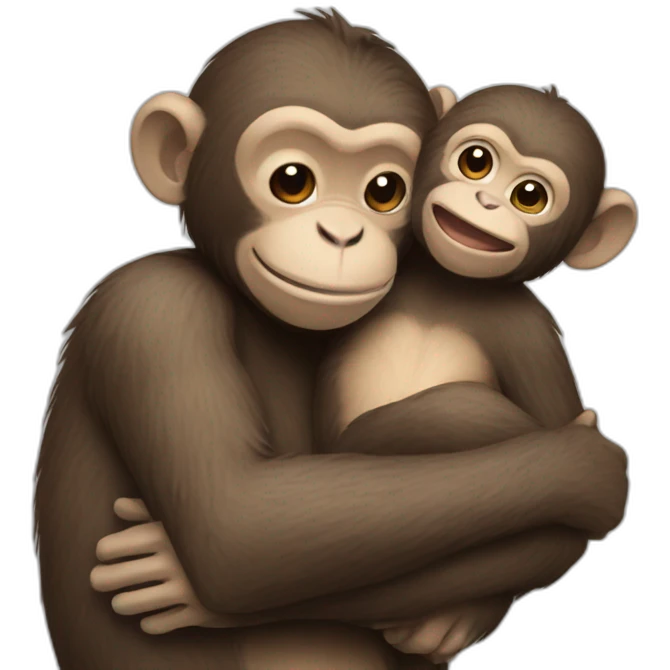monkey hug monkey emoji
