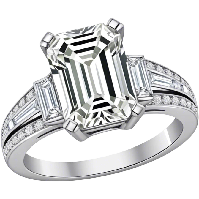 Gorgeous emerald cut colorless diamond ring emoji