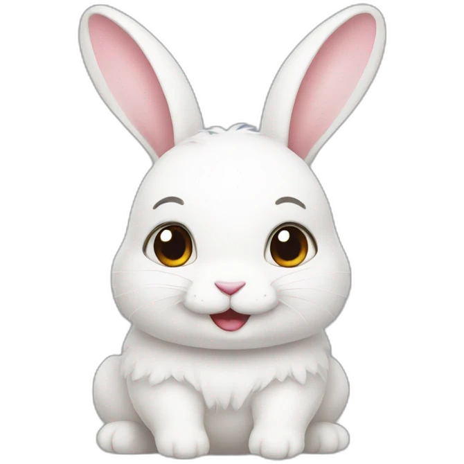 white rabbit cute emoji