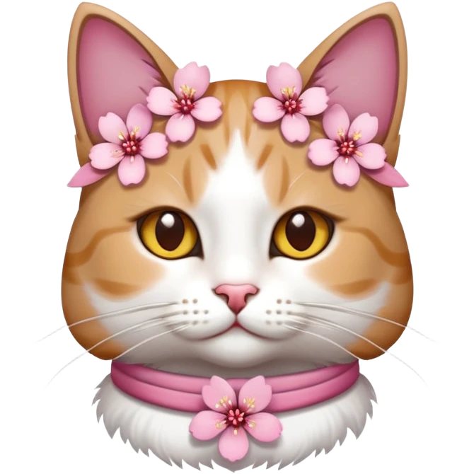 Cat wearing Sakura  emoji