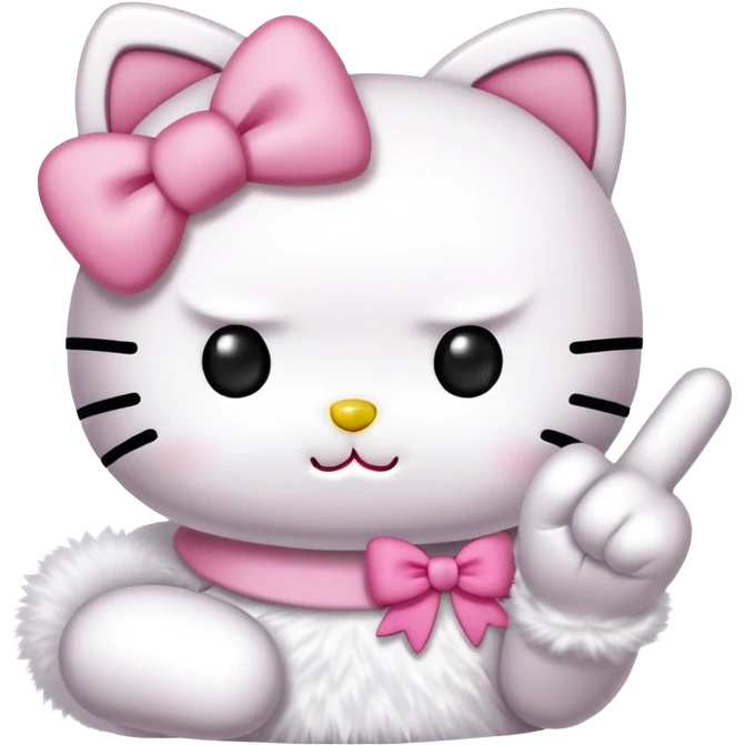hello kitty flipping off someone with middle finger emoji
