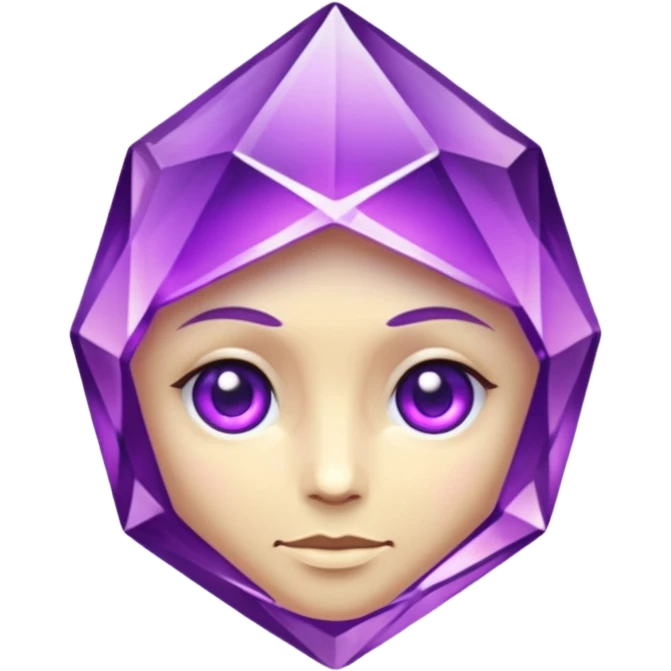 amethytst with a face emoji