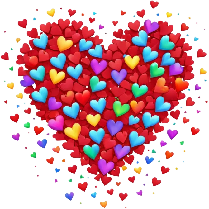 Exploding heart with small rainbow hearts  emoji