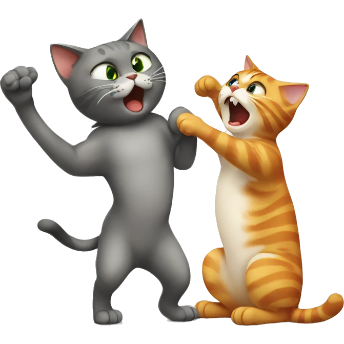 Cat slapping cat emoji