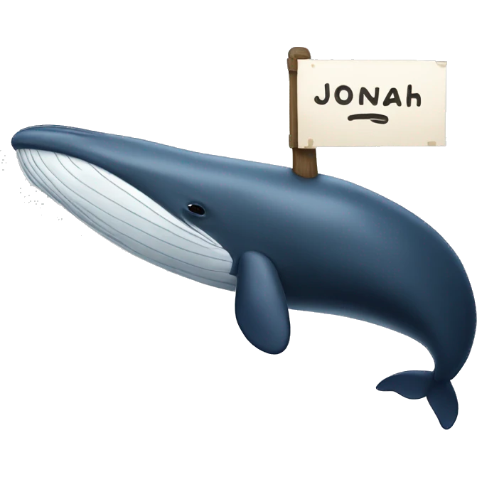 whale with a sign that says jonah emoji