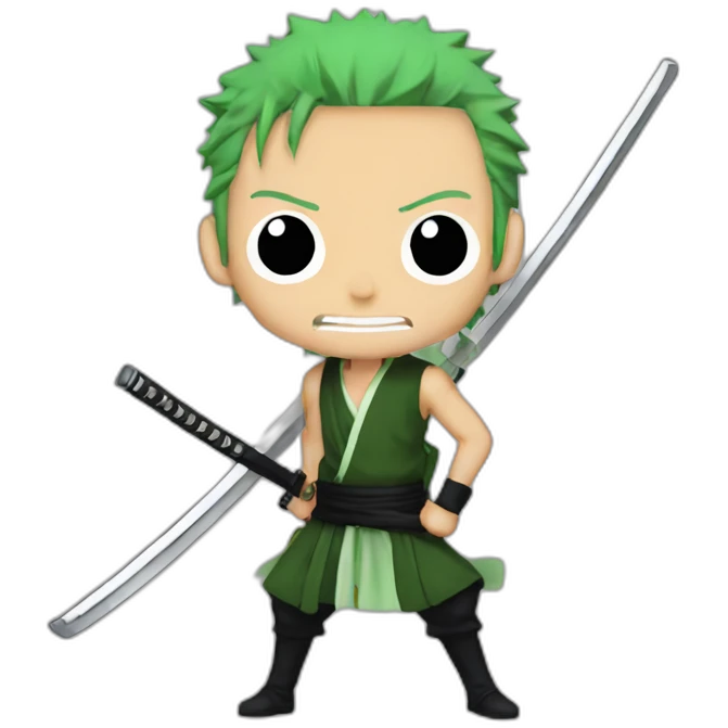 zoro from one piece with katana emoji