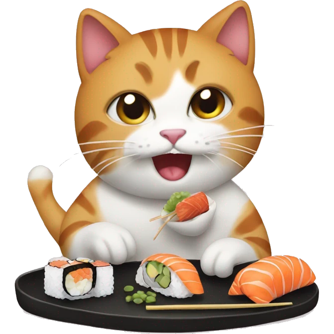 Cat eating sushi  emoji