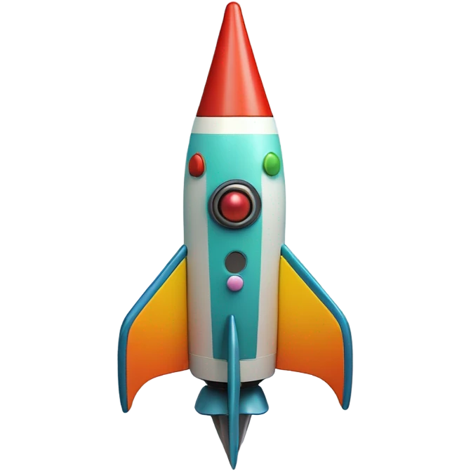 Rocketship made of magnets emoji