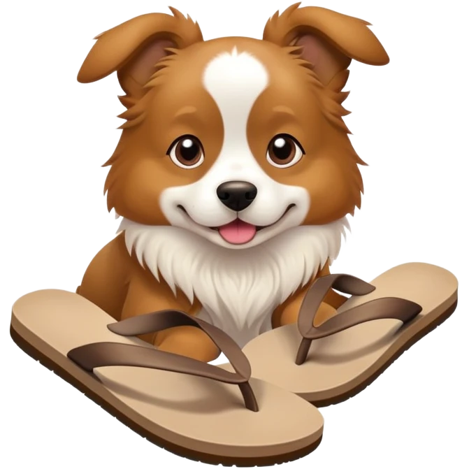 Dog with flip flops emoji