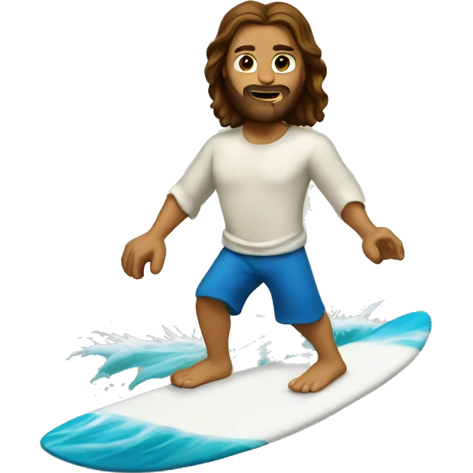 Jesus surfing emoji