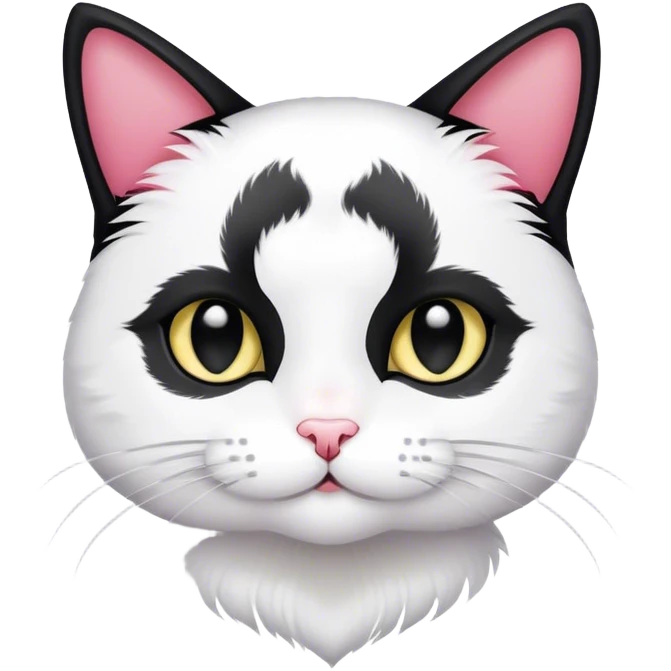 Tuxedo cat with hearts for eyes emoji