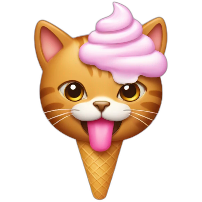Cat wirh a ice cream emoji