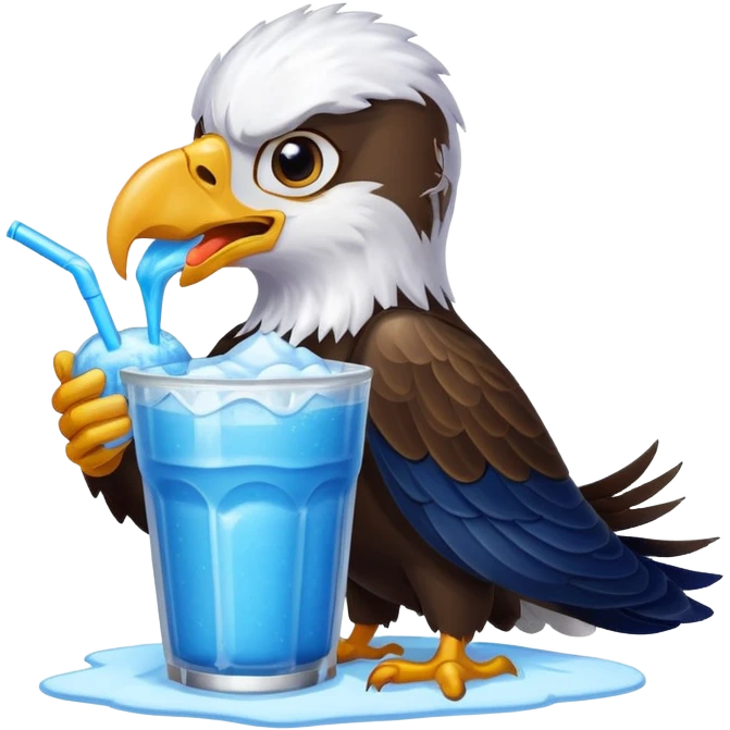 eagle drinking slushy emoji