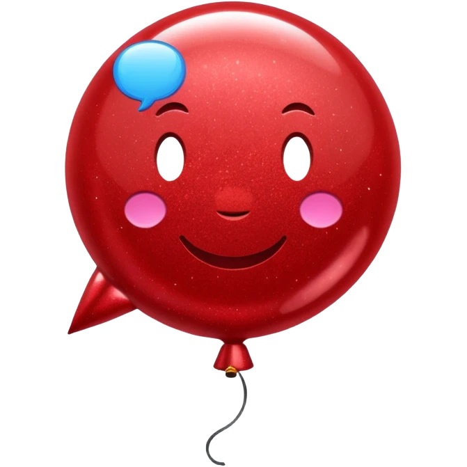 red glitter baloon chat emoji
